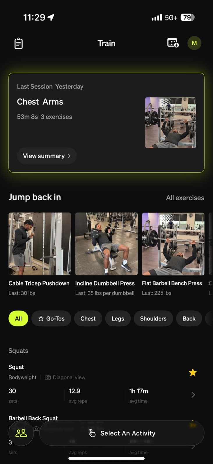 Select your exercises